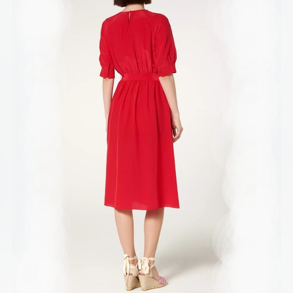 LK Bennett Red Midi Dress New With Tags - Picture 2 of 13